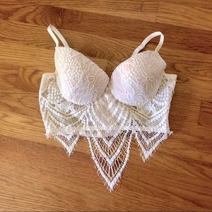French Affair Eyelash Lace Long-line Bra 36B
